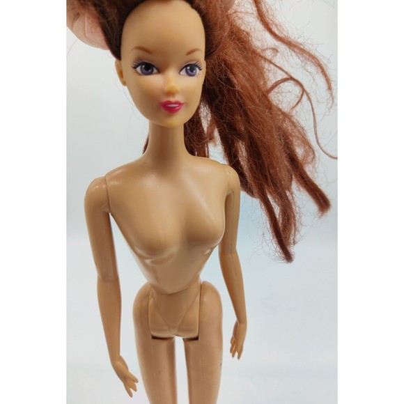 Vintage Jakks Pacific Fashion Doll Caucasian Dark Red Hair Pink Lips 11.5" Toy - Picture 8 of 8